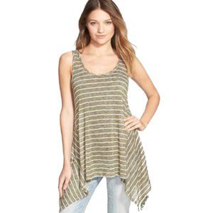 Nordstrom Soprano  stripe handkerchief hem tank